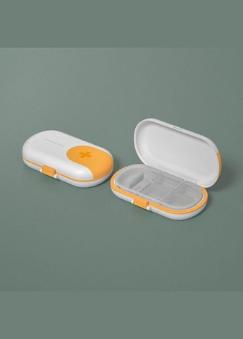 Таблетниця з дільником для таблеток на 4 комірки Cutter box, біла No Brand (294206308)