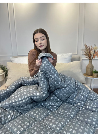 Одеяло евро стеганное зимнее из холофайбера 21518 195х210 см серое Leri Max (365680259)