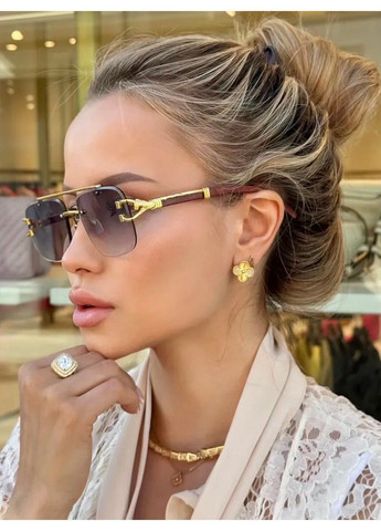 Очки солнцезащитные унисекс квадратные Jaguar безободковые градиент черные No Brand (362135828)