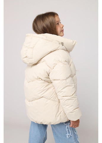Молочная зимняя куртка для девочки цвет молочный цб-00282362 Yuki