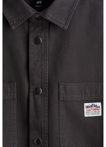 Чоловіча верхня сорочка оверсайз Н&М (58574) S Темно-сіра H&M (364358550)