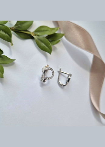 Серебряные серьги Бабочки с Белыми Камнями Серебро 925 пробы Родированное 82108б 2.11г No Brand (334012769)