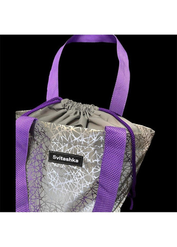 Світловідбиваючий шоппер Svitashka На завязках павутинка фіолетові ручки No Brand (303434752)