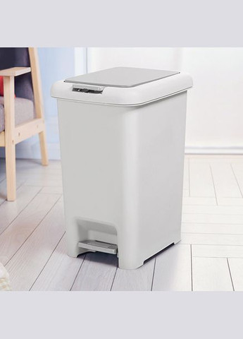 Відро для сміття MVM з кришкою і педаллю BIN-01 45 л Сіре (BIN-01 45L GRAY) МВМ (365280760)