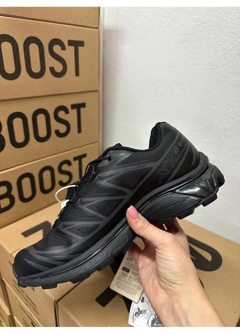 Черные демисезонные кроссовки мужские salomon xt-6 black gore tex саломон хт 6 черные No Brand