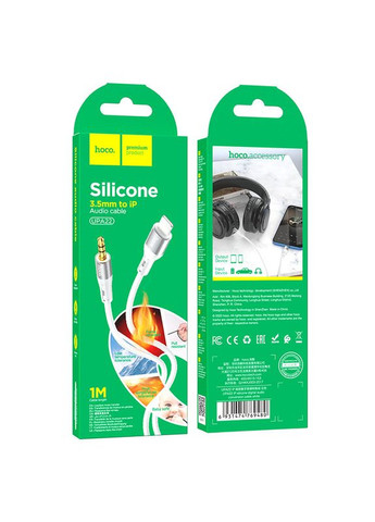 Аудиокабель iP silicone digital audio conversion cable White (6931474769480) Hoco UPA22 (354830741)