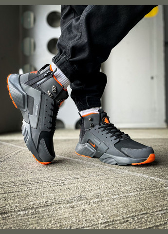 Черные зимние кроссовки зимние мужские nike huarache x acronym winter mid black termo | найк хуарачи х акронум высокие черные термо No Brand