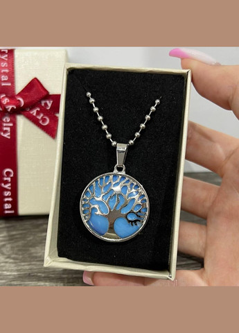 Подвеска с натуральным Лунным камнем в оправе "Древо жизни" на цепочке в подарочной коробочке Овен (331291796)