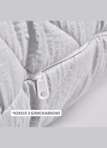 Подушка NORDIC COMFORT+ 70х70 см чехол стеганый со змейкой антиаллергенное волокно серая IDEIA (284419355)