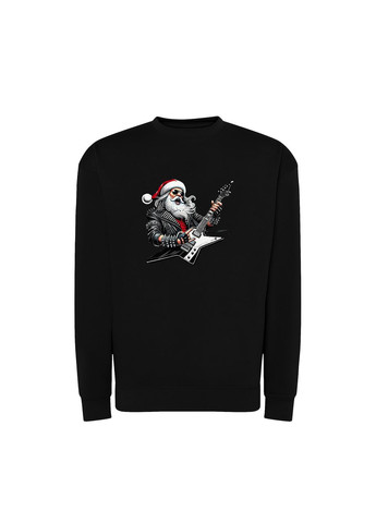 Чорний новорічний світшот з принтом "санта на дисторшені" (10134513383) ТiШОТКА (368571013)