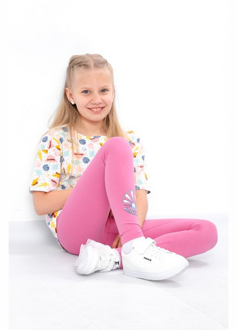 Рожевий літній комплект для дівчинки (футболка+лосини) (p-14257) Носи своє