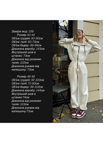 Женский спортивный комбинезон на флисе No Brand Р1557-338/1 комбинезон-брюки бордовый трехнитка с начесом