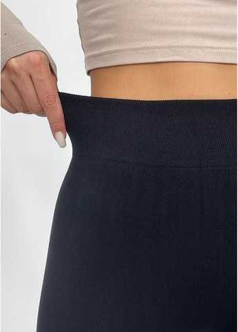 Бесшовные теплые лосины на меху с утяжкой утепленные женские термо леггинсы с манжетами мехом на флисе Черный Cindylove (361879385)