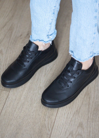 Zlett Кеды женские из натуральной кожи и перфорации черный з натуральная кожа, украина — лето (284664259)