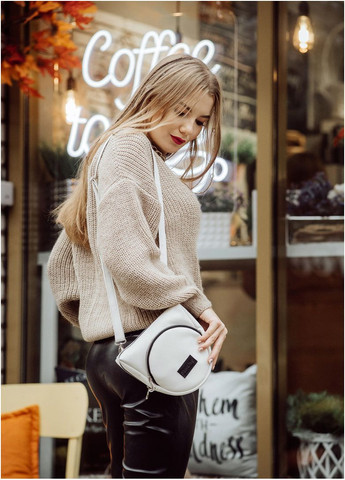 Сумка через плечо женская из экокожи крос-боди Sofi Белая Sambag (302007270)