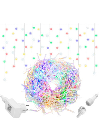 Гирлянда бахрома уличная (наружная) 20 м 500 LED + Flash CL0519 Mix Springos (315781189)