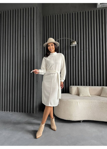 Молочное повседневный, кэжуал платье No Brand однотонное