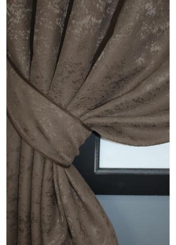 Комплект коротких штор Лен мрамор Pavliani №1372ш 130х170 см 2 шт Какао (350062) VR-Textil (299634055)