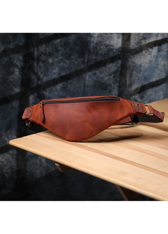 Чоловіча практична бананка з натуральної вінтажної шкіри 23131 Рудий Shvigel (335007574)