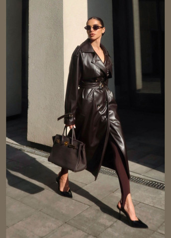 Коричневые демисезонные лосины со штрипками шоколадного цвета Jadone Fashion