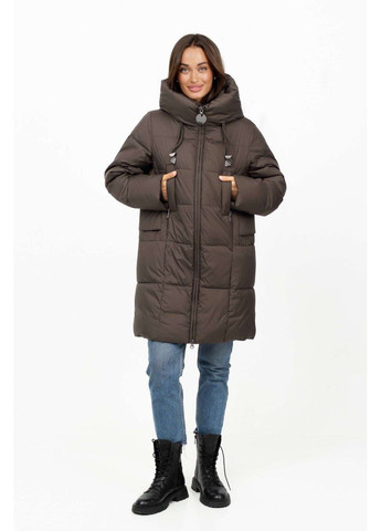 Коричневый зимний Пуховик аляска Lora Duvetti