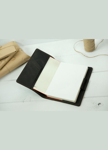 Шкіряна обкладинка для блокноту А5 Дизайн №1, натуральна Вінтажна шкіра, колір коричневий, відтінок Шоколад Berty (299397089)