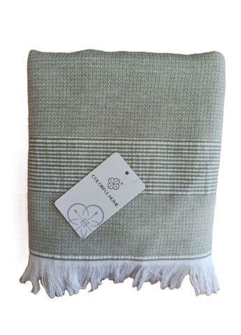 Кухонные полотенца, набор 3 шт (35×75 см), лен+махра Colorful Home зеленый