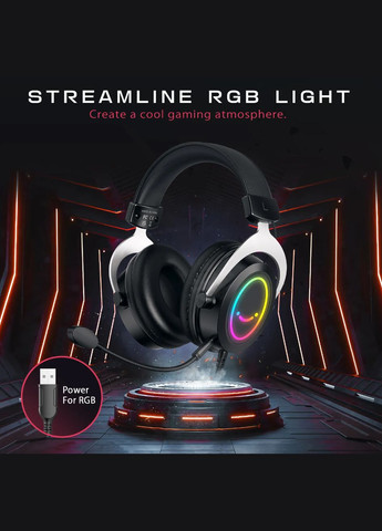 Наушники H3 Black со сьемным микорофоном и RGB подсветкой Fifine (300524061)