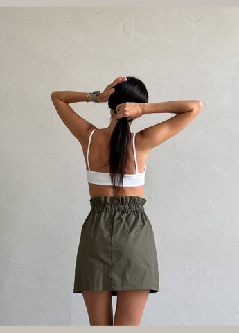 Оливковая (хаки) кэжуал однотонная трендовая юбка карго Adelante карго