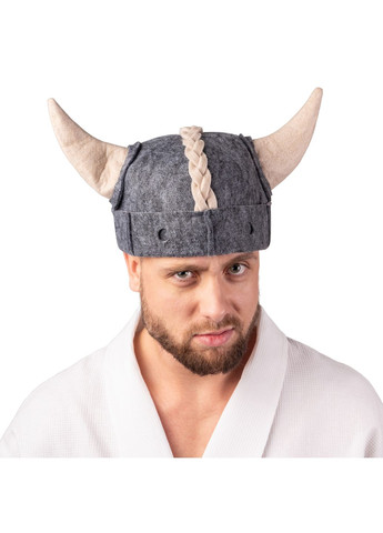 Банна шапка "Вікінг", штучне хутро, сірий (LA-470) Luxyart (315765331)