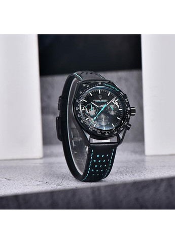 Часы черные с синим кварцевые мужские классические водонепроницаемые до 100 метров ProDobro (367267747)