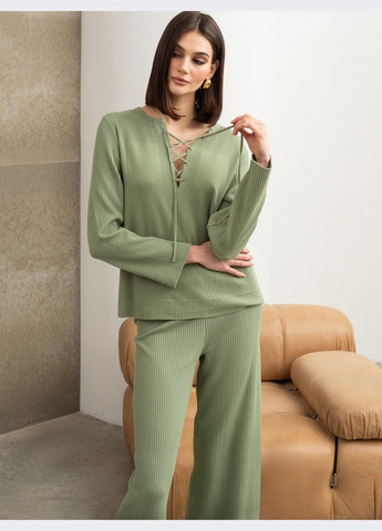 вязаный костюм цвета хаки с брюками Dressa (324103500)