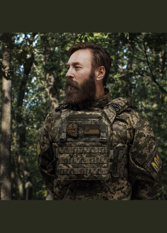 Бронежилет 3 уровня NIJ (PRO). Вес 3.5 кг. Полиэтиленовые плиты PGD-LW+ SAPI 1.5 кг. Пиксель (мм-14) Ukrarmor (333721887)