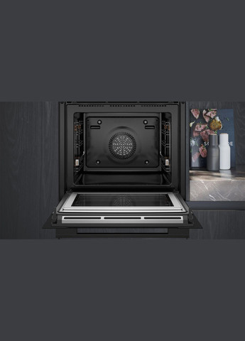 Духова шафа електрична, 67л, A, дисплей, конвекція, піроліз, фція мікрохвиль, чорний Siemens (315435675)