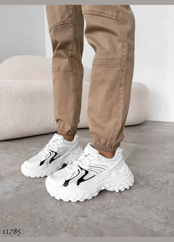 Черно-белые легкие кроссовки No Brand