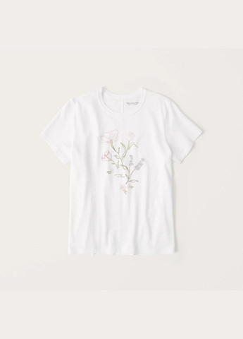Біла літня біла футболка - жіноча футболка af8581w Abercrombie & Fitch