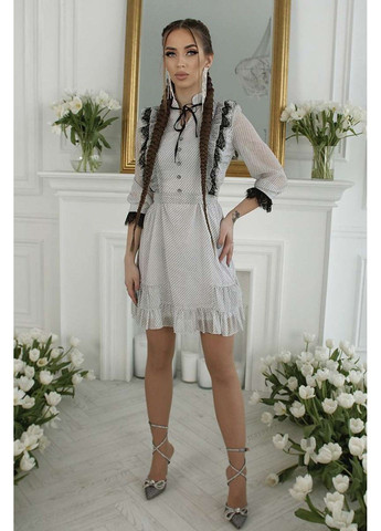 Белое шифоновое платье baby doll 21034 белое Tanita-Romario