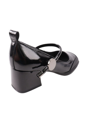 Geronea Туфлі жіночі чорні натуральна лакована шкіра чорний з, — (355854104)