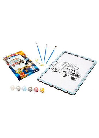 Детский набор для росписи по дереву "Медицинская машина" Puz-22955 формат А4 PuzzleOK (363174827)