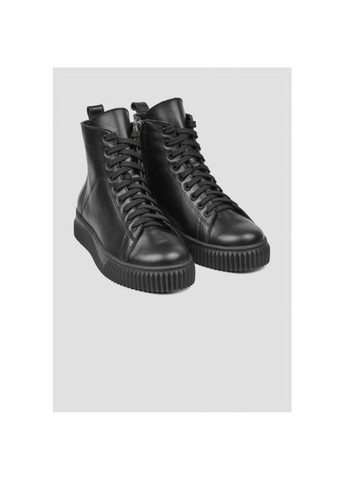 Чорні стильні кеди (черевики) на байці натуральна шкіра р. (81906ch) Vm-Villomi