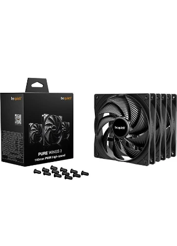 Набір корпусних кулерів Pure Wings 3 140mm PWM High-Speed 3-Pack Black (BL138) be quiet! (402623903)