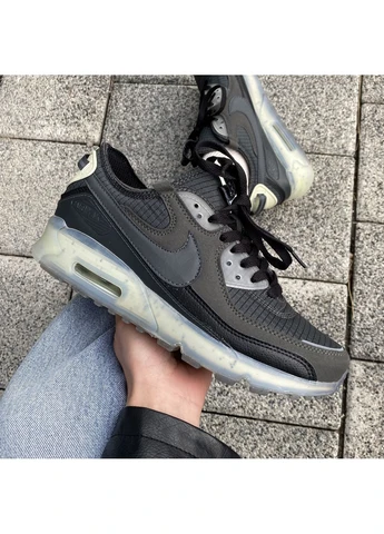 Чорні кросівки чоловічі nike air max terrascape 90 black/grey найк аір макс 90 чорні демісезон No Brand