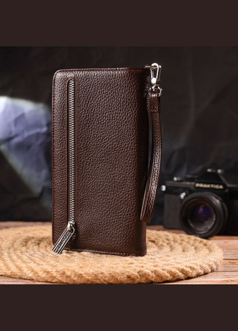 Оригінальне портмоне клатч із натуральної шкіри 21537 Коричневе Canpellini (298570808)