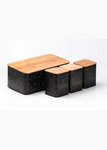 Набор для хранения продуктов Haus Roland 4 штуки из нержавеющей стали, черный Yiwu (322421177)