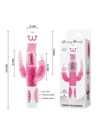 Хай-тек вібратор із потрійною стимуляцією й різними режимами вібрації й обертання No Brand (339864998)