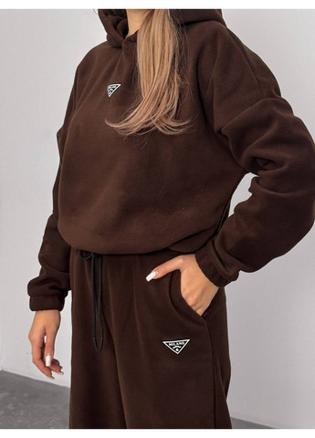 Жіночий флісовий костюм утеплений з худі та штанами No Brand (372046526)