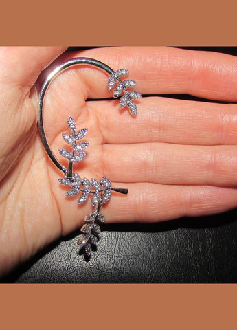 Ошатна сережка каффа листя в стразах 2 в 1, 4985 Fashion Jewelry (336950220)
