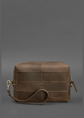 Кожаная косметичка-несесер 3.1 Темно-коричневая Crazy Horse (A-026895) BlankNote (329743036)