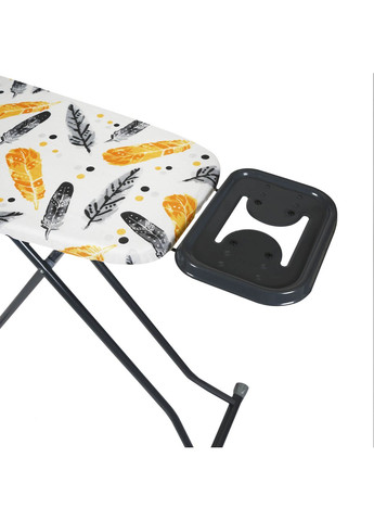 Гладильная доска ALPINE PLUS 110 х 33 см моноблок с розеткой Желто-черные перья EUROHOME (322456326)