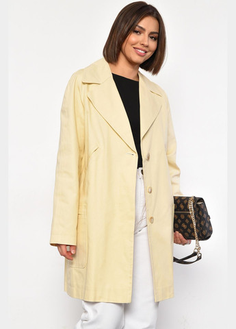 Бежевое демисезонное Пальто женское бежевого цвета Let's Shop